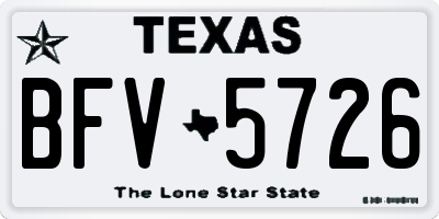 TX license plate BFV5726