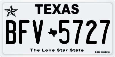 TX license plate BFV5727