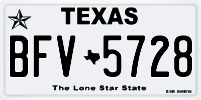TX license plate BFV5728