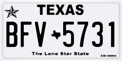 TX license plate BFV5731