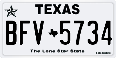 TX license plate BFV5734