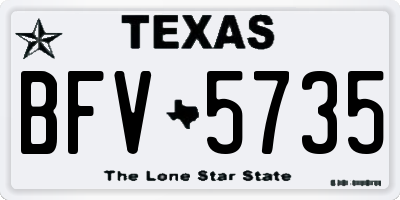 TX license plate BFV5735