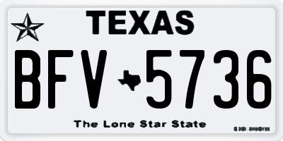 TX license plate BFV5736