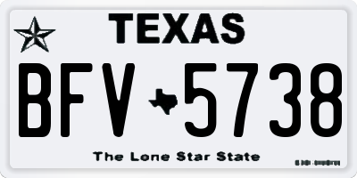 TX license plate BFV5738