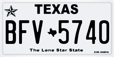 TX license plate BFV5740