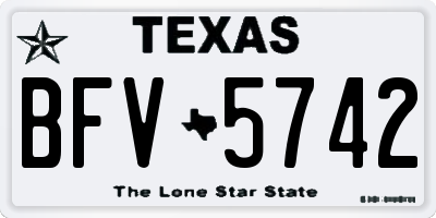 TX license plate BFV5742