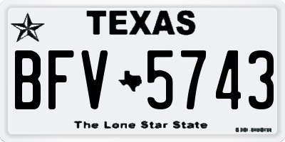 TX license plate BFV5743