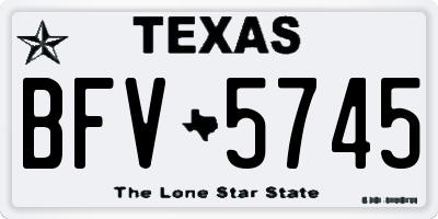 TX license plate BFV5745