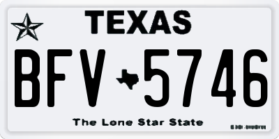 TX license plate BFV5746