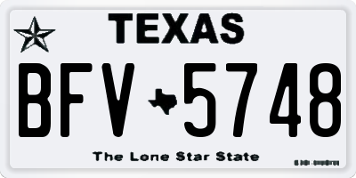 TX license plate BFV5748