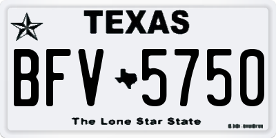 TX license plate BFV5750