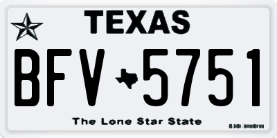 TX license plate BFV5751
