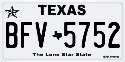 TX license plate BFV5752