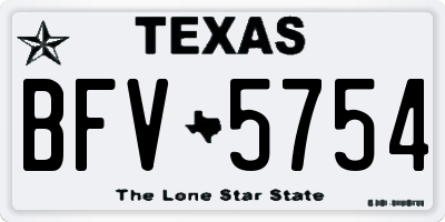 TX license plate BFV5754