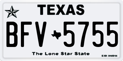 TX license plate BFV5755