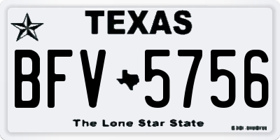 TX license plate BFV5756