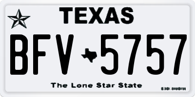 TX license plate BFV5757