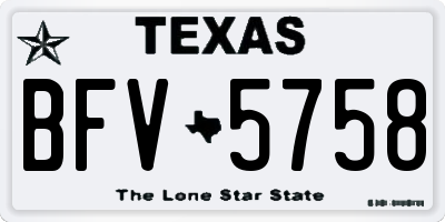 TX license plate BFV5758