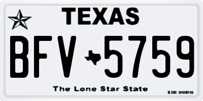 TX license plate BFV5759