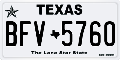 TX license plate BFV5760