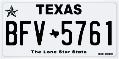 TX license plate BFV5761