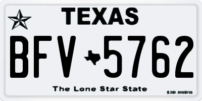 TX license plate BFV5762