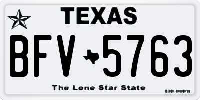 TX license plate BFV5763