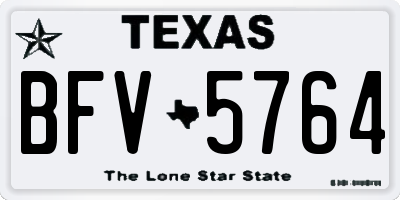 TX license plate BFV5764