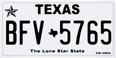 TX license plate BFV5765