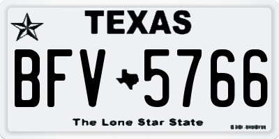 TX license plate BFV5766