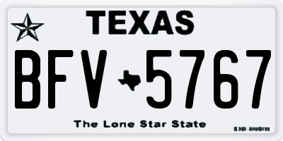 TX license plate BFV5767