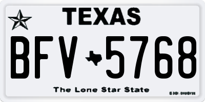 TX license plate BFV5768