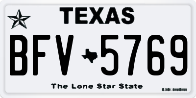 TX license plate BFV5769