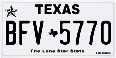 TX license plate BFV5770
