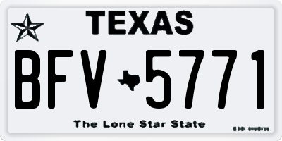 TX license plate BFV5771