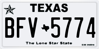TX license plate BFV5774