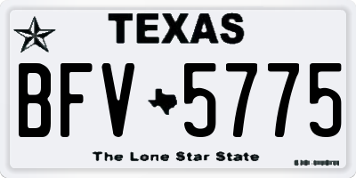 TX license plate BFV5775