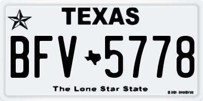 TX license plate BFV5778