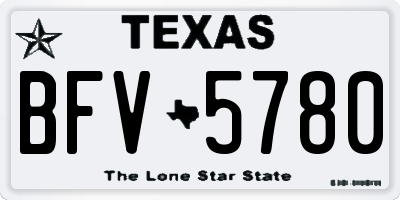 TX license plate BFV5780