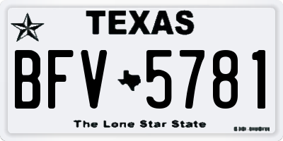 TX license plate BFV5781