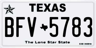 TX license plate BFV5783