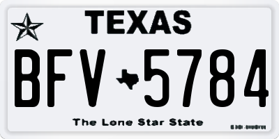 TX license plate BFV5784