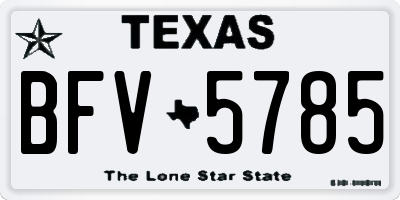 TX license plate BFV5785