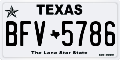 TX license plate BFV5786