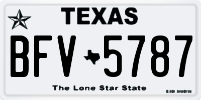 TX license plate BFV5787