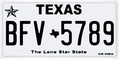 TX license plate BFV5789