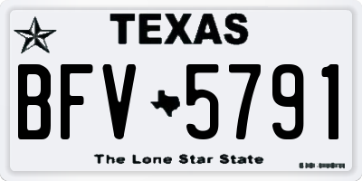 TX license plate BFV5791
