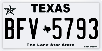 TX license plate BFV5793