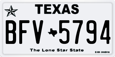TX license plate BFV5794