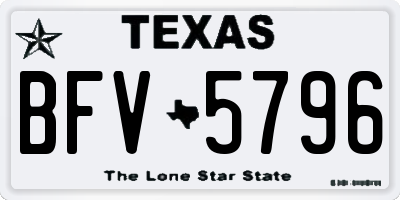 TX license plate BFV5796